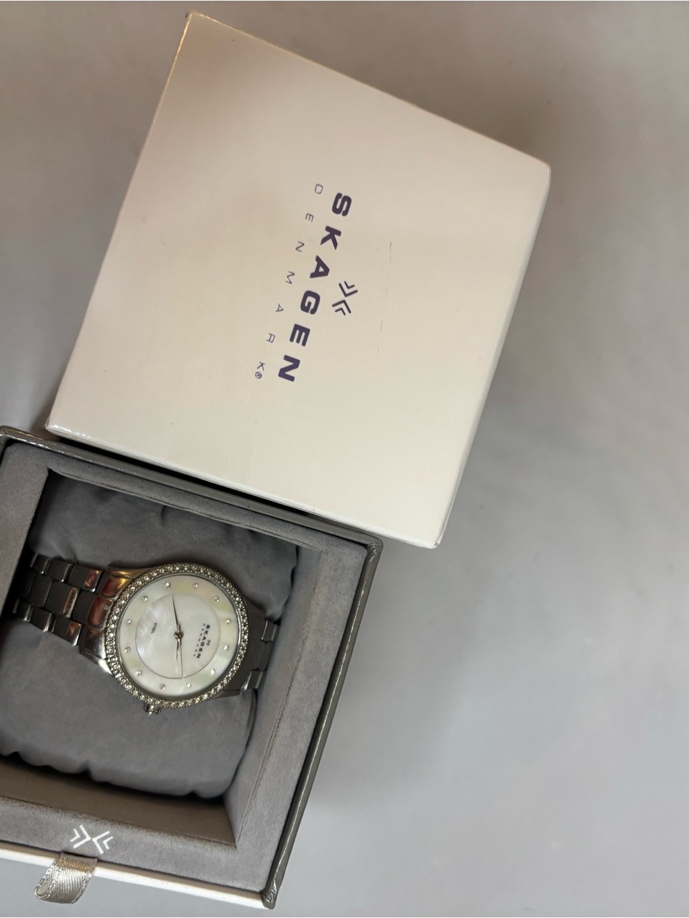 Skagen watch from Nordstrom with Silver Crystal Bezel Stainless Steel Watch
